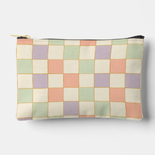 Pastel Checkered Zip Pouch