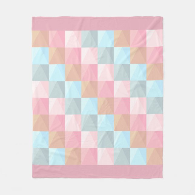 Pastel Checkers Fleece Blanket Medium (Front)