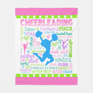 Pastel Cheerleading Words Typography Fleece Blanket