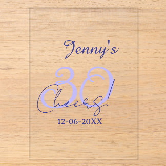 Pastel cheers 30th birthday purple elegant name da acrylic invitations
