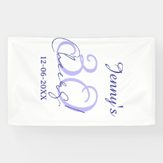 Pastel cheers 30th birthday purple elegant name da banner