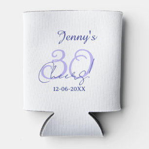 Pastel cheers 30th birthday purple elegant name da can cooler