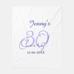 Pastel cheers 30th birthday purple elegant name da fleece blanket