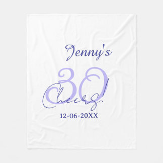 Pastel cheers 30th birthday purple elegant name da fleece blanket
