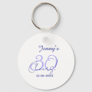 Pastel cheers 30th birthday purple elegant name da key ring