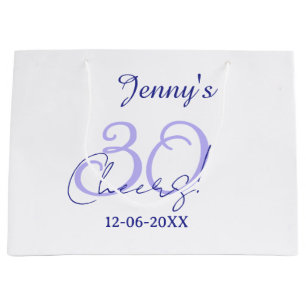 Pastel cheers 30th birthday purple elegant name da large gift bag