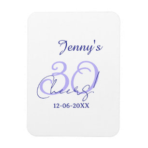 Pastel cheers 30th birthday purple elegant name da magnet