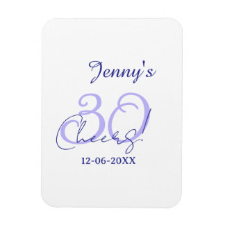 Pastel cheers 30th birthday purple elegant name da magnet