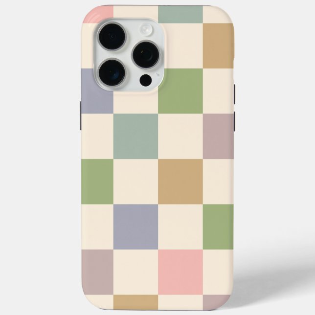 Pastel Chequered Geometric Retro Seamless Pattern Case-Mate iPhone Case (Back)