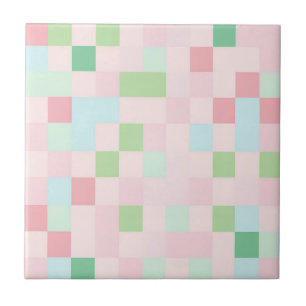 Pastel Chequered Modern Cottagecore Spring Homes Tile