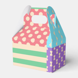 Pastel Chequered Stripe Bow Polkadot Geometric Favour Box