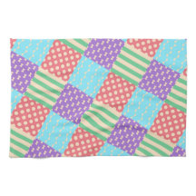 Pastel Chequered Stripe Bow Polkadot Geometric