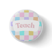Pastel Chequered “Teach” Button