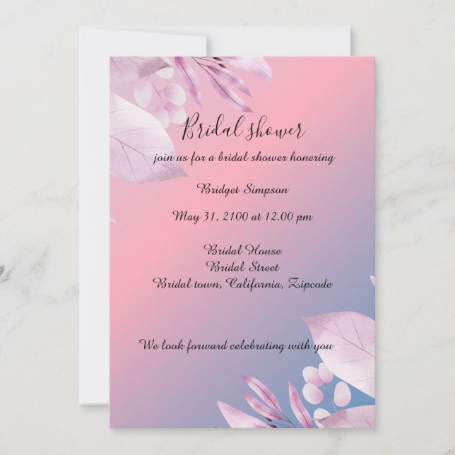 Pastel cherry blossom bridal shower Invitation (Front)