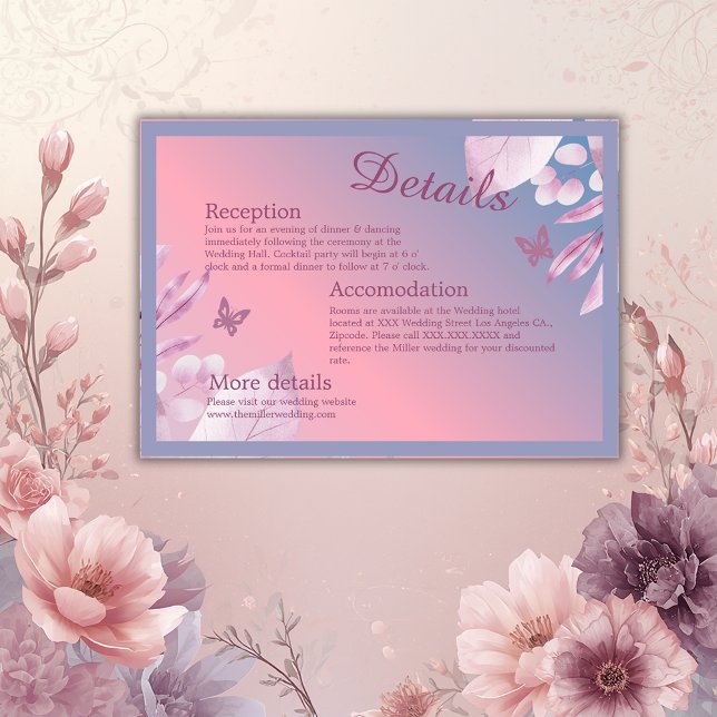 pastel cherry blossom sakura wedding  enclosure card (Creator Uploaded)