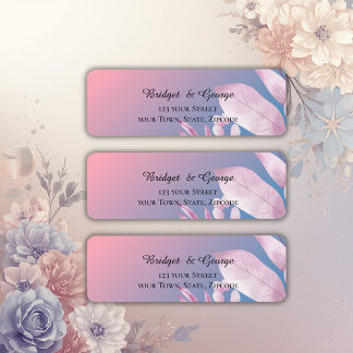 pastel cherry blossom wedding Return Adress Label