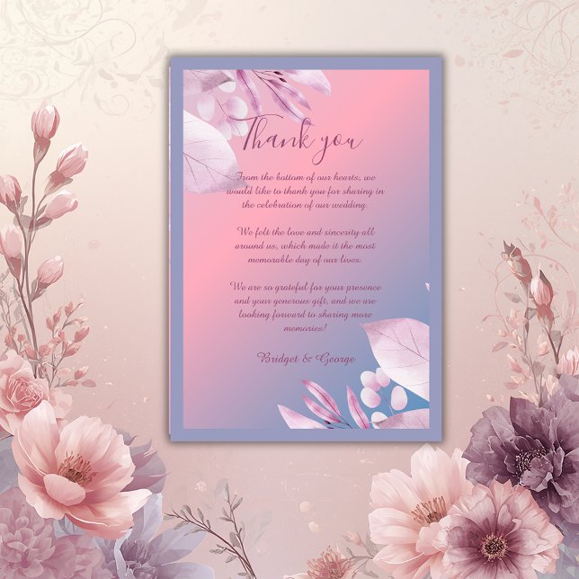 Pastel cherry blossom wedding  thank you card (Creator Uploaded)