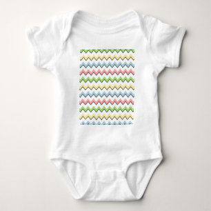 Pastel Chevron-Drop Shadow by Shirley Taylor Baby Bodysuit
