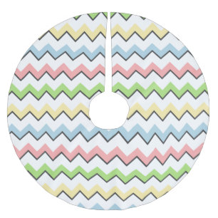 Pastel Chevron-Drop Shadow by Shirley Taylor Brushed Polyester Tree Skirt