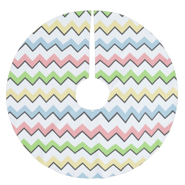 Pastel Chevron-Drop Shadow by Shirley Taylor Brushed Polyester Tree Skirt (Front)