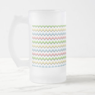 Pastel Chevron-Drop Shadow by Shirley Taylor Frosted Glass Beer Mug