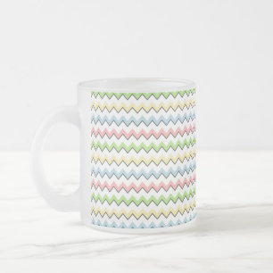 Pastel Chevron-Drop Shadow by Shirley Taylor Frosted Glass Coffee Mug