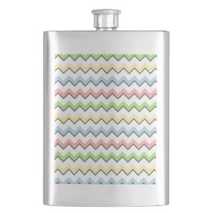 Pastel Chevron-Drop Shadow by Shirley Taylor Hip Flask