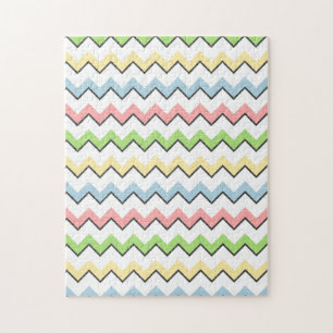 Pastel Chevron-Drop Shadow by Shirley Taylor Jigsaw Puzzle