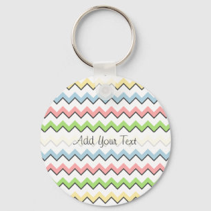 Pastel Chevron-Drop Shadow by Shirley Taylor Key Ring