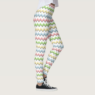 Pastel Chevron-Drop Shadow by Shirley Taylor Leggings