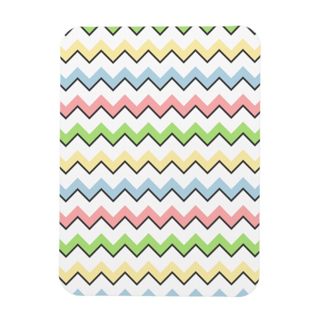 Pastel Chevron-Drop Shadow by Shirley Taylor Magnet (Vertical)