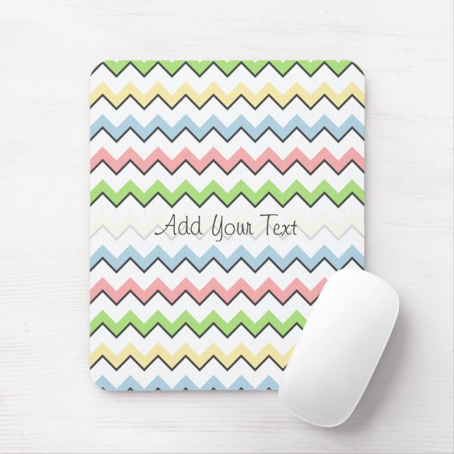 Pastel Chevron-Drop Shadow by Shirley Taylor Mouse Mat (With Mouse)