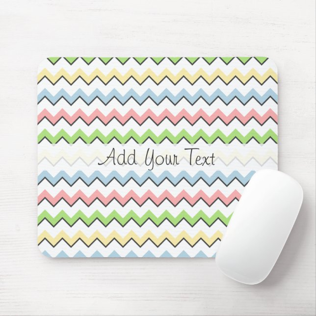Pastel Chevron-Drop Shadow by Shirley Taylor Mouse Mat (With Mouse)