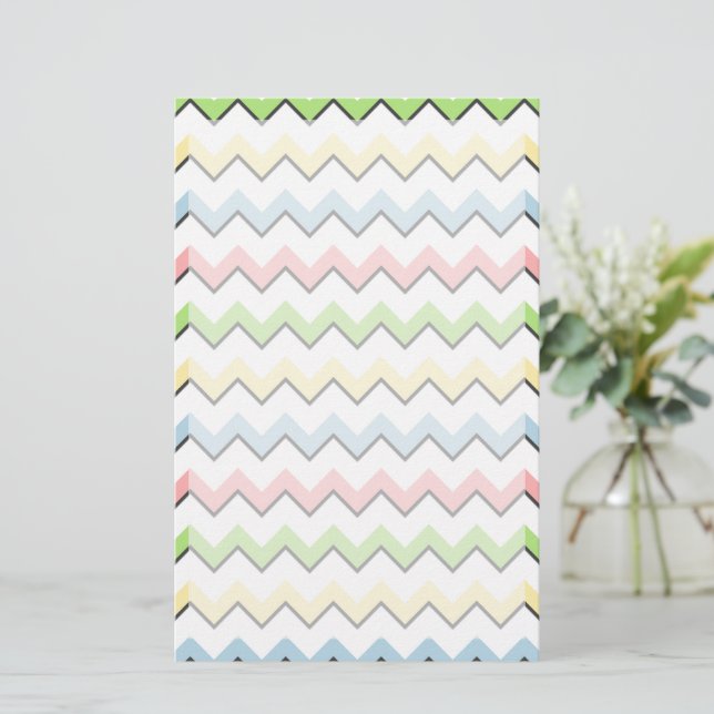 Pastel Chevron-Drop Shadow by Shirley Taylor Stationery (Standing Front)
