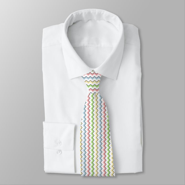 Pastel Chevron-Drop Shadow by Shirley Taylor Tie (Tied)