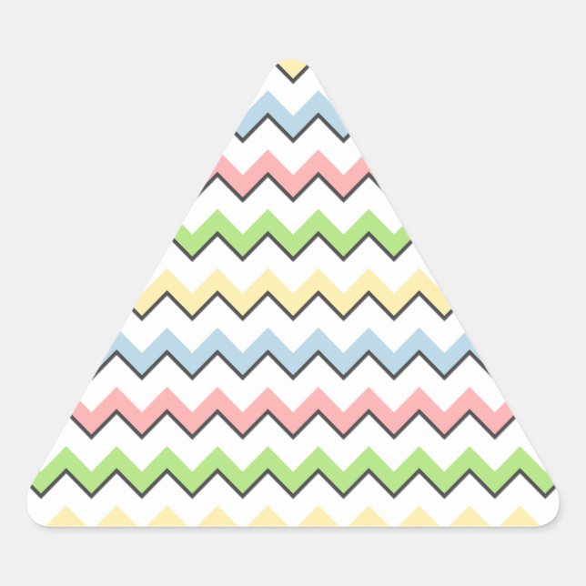 Pastel Chevron-Drop Shadow by Shirley Taylor Triangle Sticker (Front)