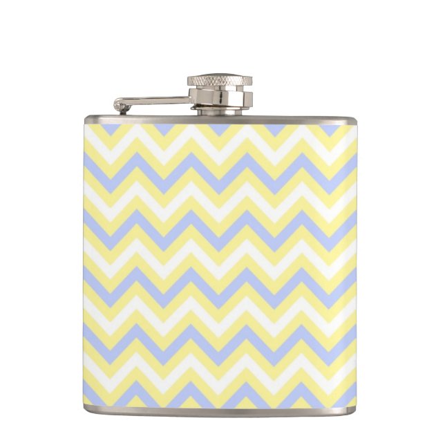 Pastel Chevron Pattern Hip Flask (Front)