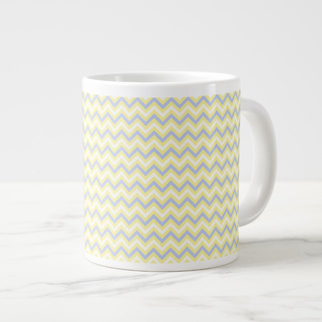 Pastel Chevron Pattern Large Coffee Mug (Front Right)