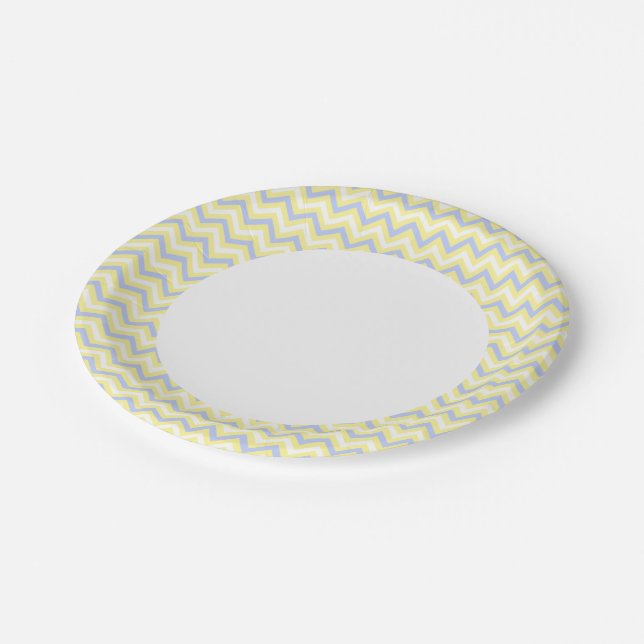 Pastel Chevron Pattern Paper Plate (Angled)