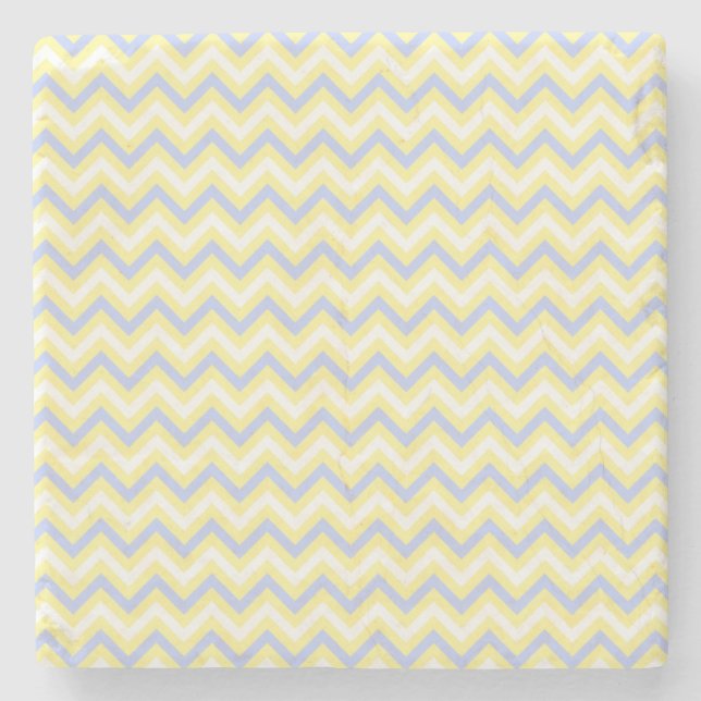 Pastel Chevron Pattern Stone Coaster (Front)