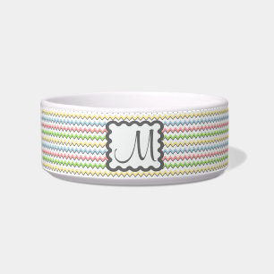 Pastel Chevron with Monogram by Shirley Taylor Bowl