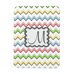 Pastel Chevron with Monogram by Shirley Taylor Magnet
