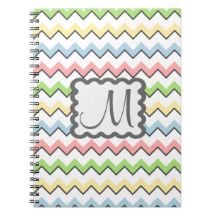 Pastel Chevron with Monogram by Shirley Taylor Notebook