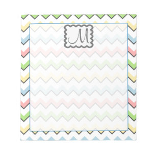 Pastel Chevron with Monogram by Shirley Taylor Notepad