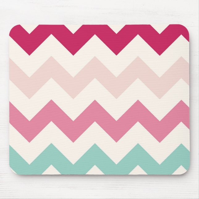 Pastel chevron zigzag stripes zig zag pattern chic mouse mat (Front)