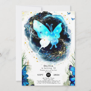 Pastel Children's Butterfly Birthday Invitation