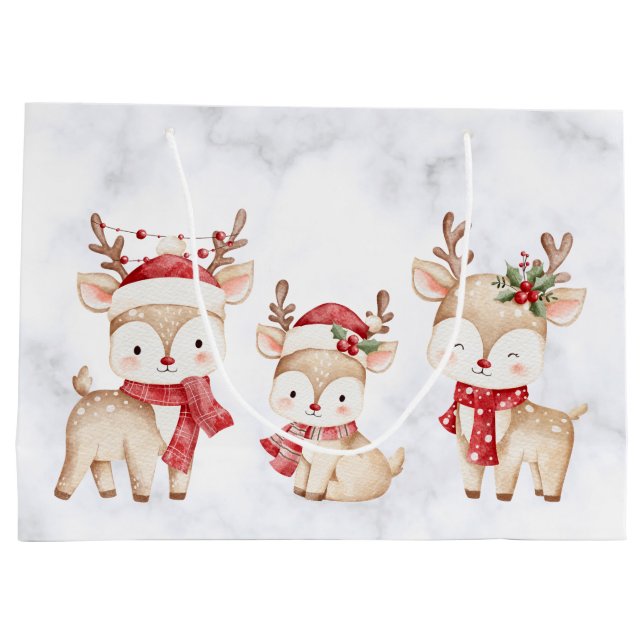 Pastel Christian Christmas Reindeer Gift Bag (Back)