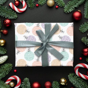 Pastel Christmas balls Wrapping Paper