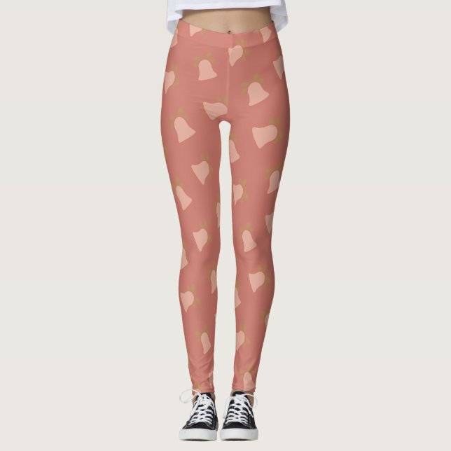 Pastel Christmas Bells Pattern Leggings (Front)