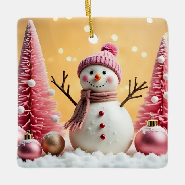 Pastel Christmas - Ceramic Ornament (Front)